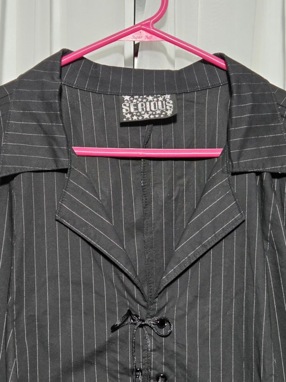Serious Clothing Pinstripe Lace-Up Gothic Dress Women's Size 3X Made in USA - Picture 5 of 8